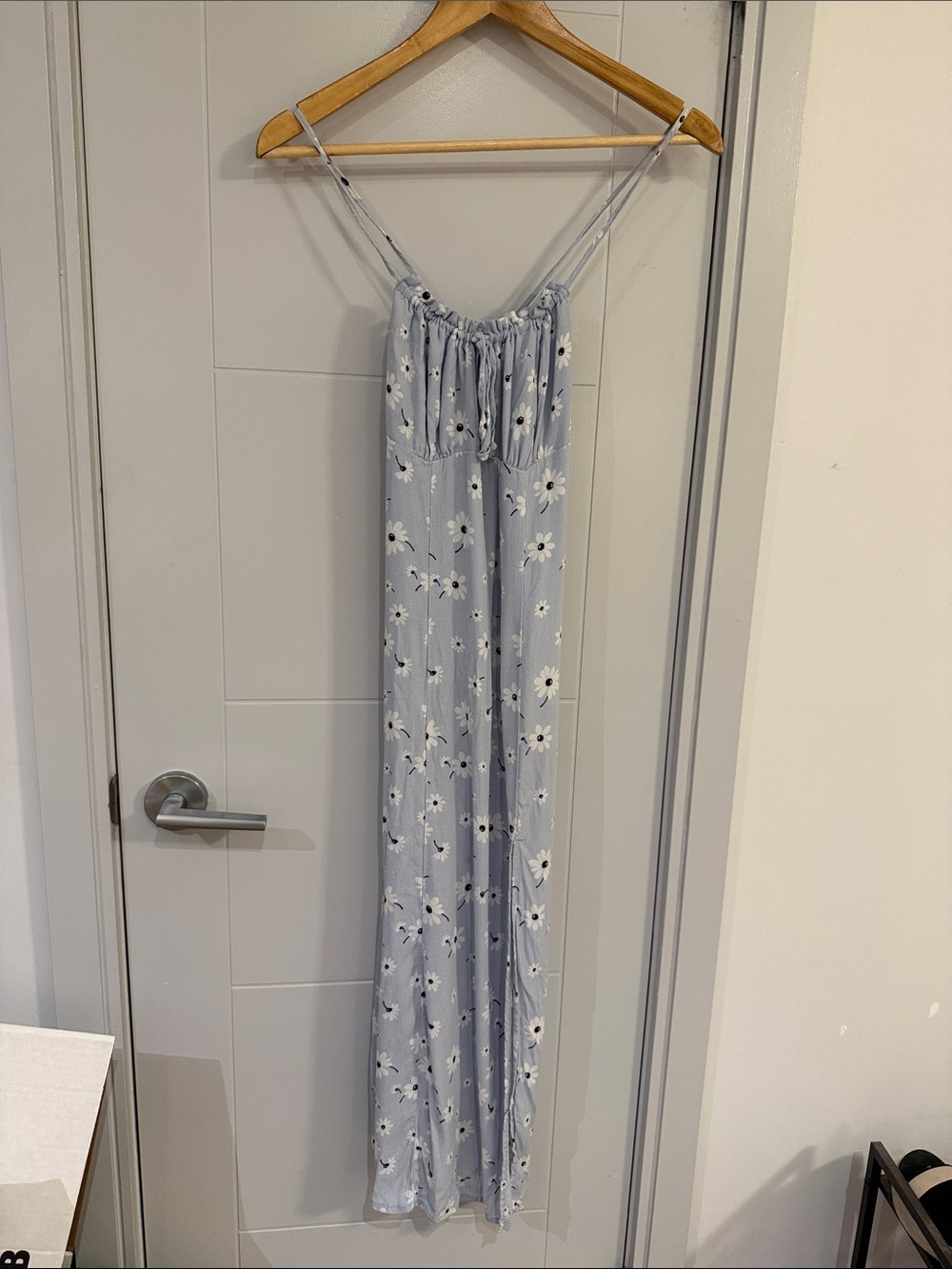 Forever 21 Light Blue Floral Maxi Slip